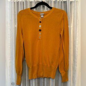 dELiA*s Mustard Yellow Button-Up Top M